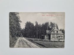 Vykort Laxå. Logen Bergfästet, 1902