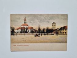 Vykort Torget med Kyrkan, Karlshamn, 1906