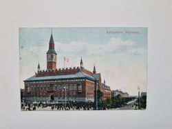 Vykort København. Raadhuset, 1910. Folkliv