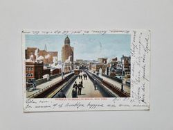 Vykort Approach to Brooklyn Bridge, New York, 1904.