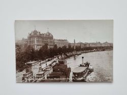 Vykort Thames Embankment from Westminster Bridge, London. 1919