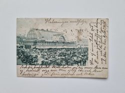 Vykort Göteborg, folksamling Salutorget, 1902