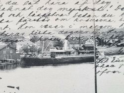 Vykort Stenungssund med ångbåt, 1915