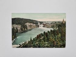 Vykort Trollhättan, Vy öfver fallen, 1903