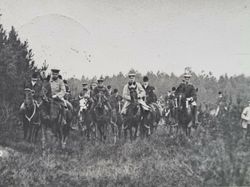 Vykort Ryttare, husarer 1904