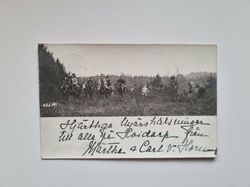 Vykort Ryttare, husarer 1904