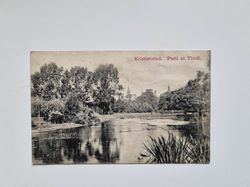 Vykort Kristianstad. Parti af Tivoli. 1912
