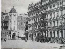 Vykort Helsingborg, Torget med hotell Mollberg, 1927
