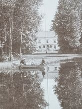 Vykort personer i båt, 1901