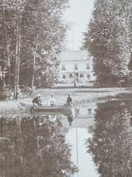 Vykort personer i båt, 1901