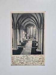 Vykort Linköping. Domkyrkans inre 1901