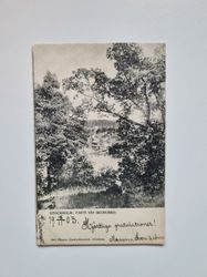 Vykort Stockholm. Parti vid skurubro, 1903