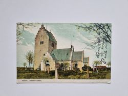 Vykort Skåne. Nymö kyrka 1910