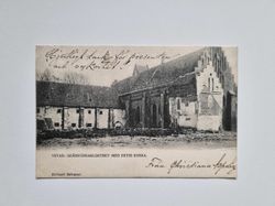 Vykort Ystad Gråbrödraklostret med Petri kyrka 1903