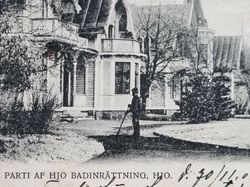 Vykort Parti af Hjo Badinrättning, 1903