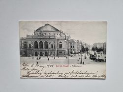 Vykort Danmark. Kungliga Theatern, 1903. Kongens Nytorv
