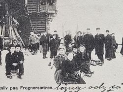 Vykort Sportsliv paa Frognersætren, 1904