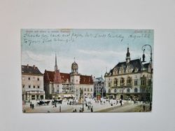 Vykort Tyskland. Marktplatz Halle, 1907