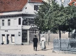 Vykort Polen. Przemków, Partie am Markt