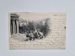 Vykort Paris. Boulevard de la Madeleine, 1900
