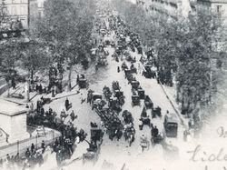 Vykort Paris. Boulevard de la Madeleine, 1900