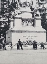 Vykort Genoa, Monument to Christopher Colombus in Piazza Acquaverde