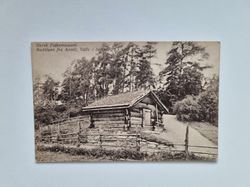 Vykort Norsk Folkemuseum. Badstuen fra Aamli, Valle i Setesdalen