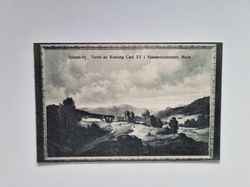 Vykort Sälens-by. Tavla av Konung Carl XV i Vasamonumentet