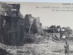 Vykort WW1 Battle of The Somme Albert Bombardment