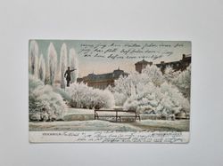 Vykort Stockholm. Kungsträdgården vintertid
