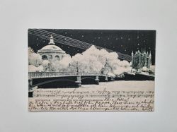 Vykort Stockholm. Skeppsholmen och Skeppsholmsbron, 1908