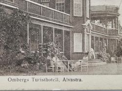 Vykort Ombergs Turisthotell, Alvastra 1920