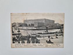Vykort Stockholm. Folksamling 1910