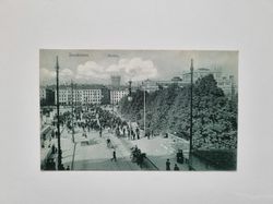 Vykort Stockholm. Folksamling 1910