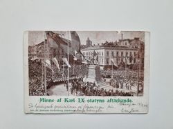 Vykort Minne af Karl IX statyns aftäckande Göteborg
