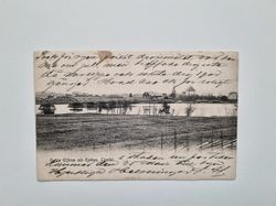 Vykort Gamla Elfbron och Kyrkan, Ljusdal 1905