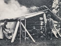Vykort Alfdalen, Slåtterbod 1917