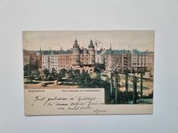 Vykort Stockholm. Norra Bantorget och Nobelinstitutet, 1904