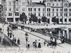 Vykort Oscar Fredriks Bro, Norrköping