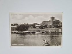 Vykort Marstrand. Hamngatan, 1934
