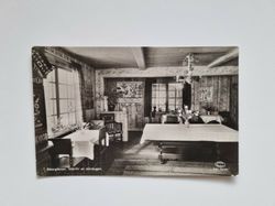 Vykort Sätergläntan. Interiör av storstugan, 1936