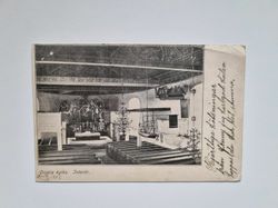 Vykort Onsala Kyrka, Interiör 1907