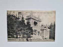 Vykort Mösseberg, Bredablick med Utsiktstornet i bakgrunden, 1916