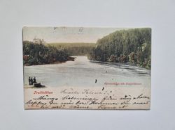 Vykort Trollhättan, 1903. Helvetesfallen och Kopparklinten