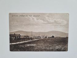 Vykort Gellivare. 1924. Prästgården med Dundret