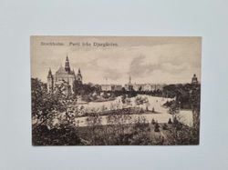 Vykort Stockholm. Parti från Djurgården. 1915
