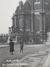 Vykort Malmö. S:t Johannes kyrka