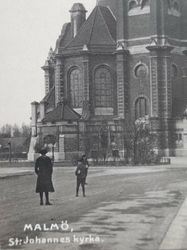 Vykort Malmö. S:t Johannes kyrka