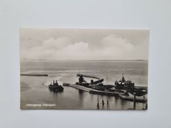 Vykort Hälsingborg. Hamnparti, 1929
