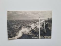 Vykort Helsingborg. Öresund i storm, 1922